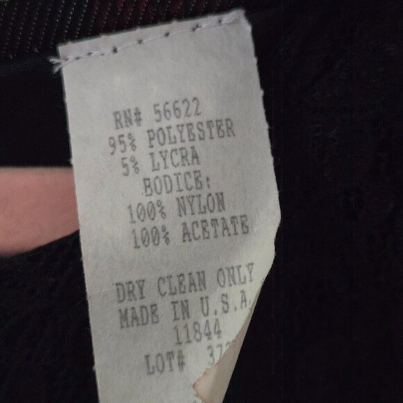 Betsy's Things Vintage Deadstock Black Lace Velvet Beaded Maxi Dress Size 10p - Picture 6 of 6